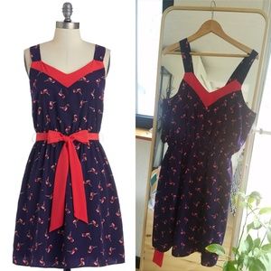 Modcloth Plus Migrate Expectations Flamingo Dress